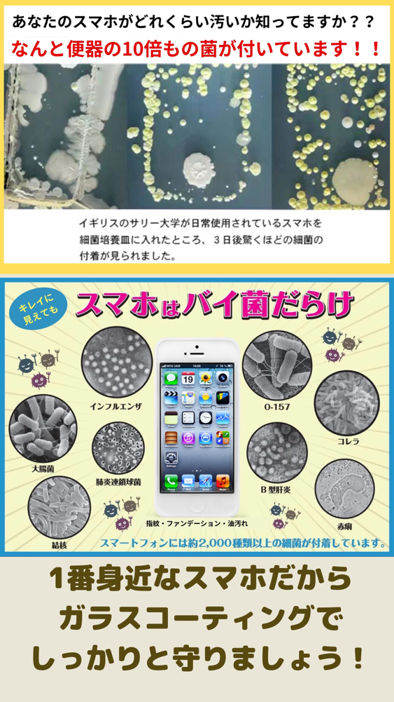 スマホガラスコーディングが何故必要なのか?スマホはバイ菌だらけ